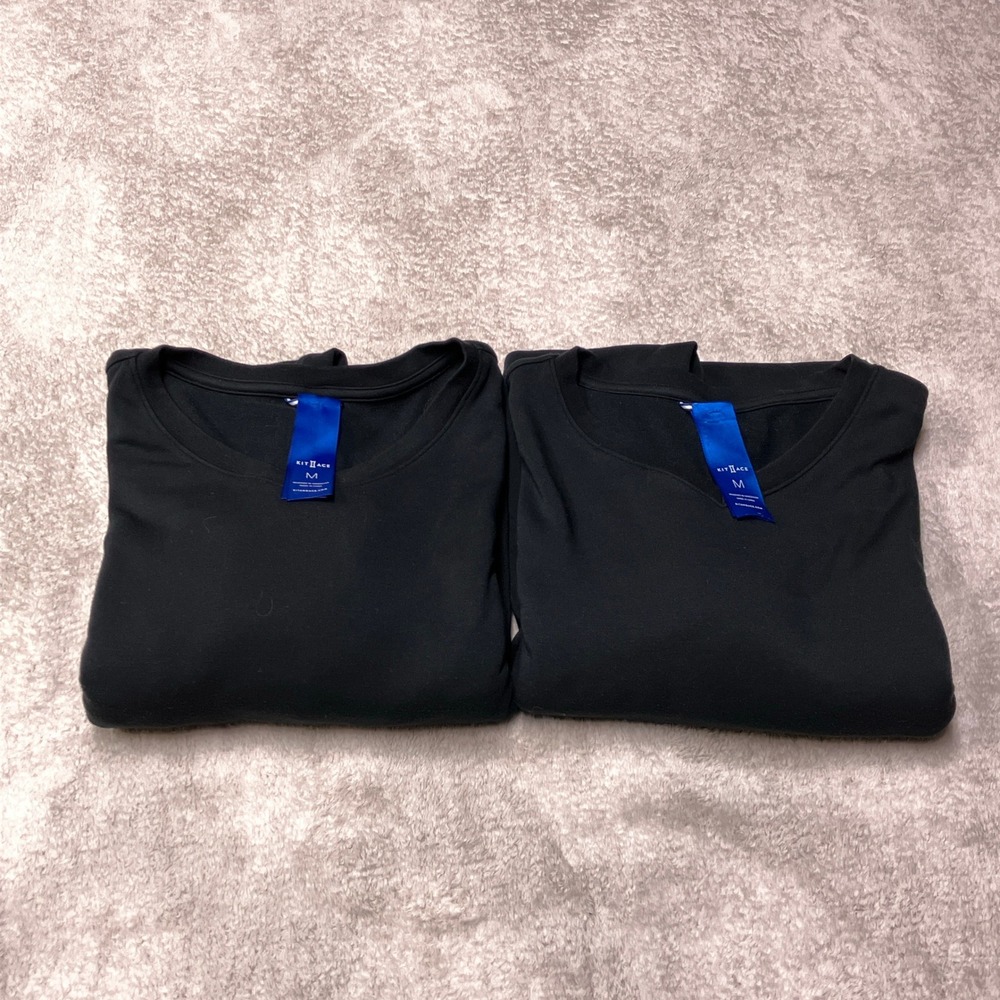 Lot of 2 Kit + Ace Long Sleeve Shirt Bundle V-Neck Black‎ Mens M